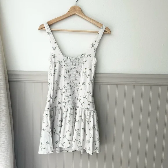 Wild Fable XS Emma Mini Babydoll White Blue Floral Mini Dress - Picture 5 of 5